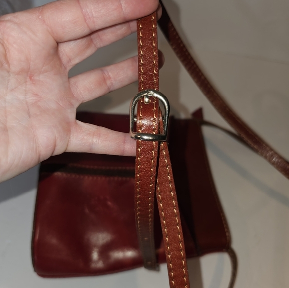 Italian Leather Borse en Pelle Red Crossbody Bag - Picture 11 of 13